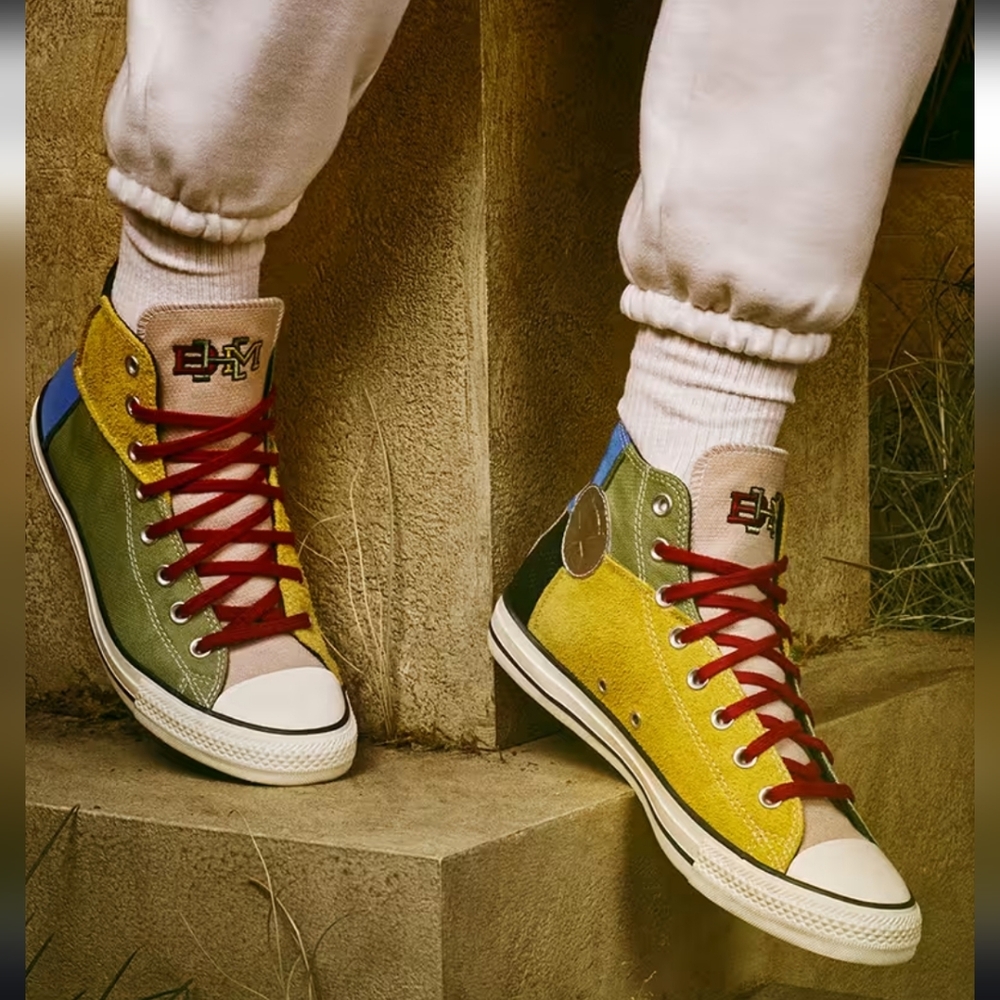 Converse Multicolor High-Tops with Silver Badge